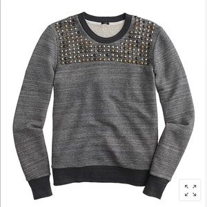 JCrew Heather Gray Metal Studded Sweatshirt